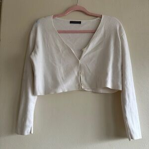 Brandy Melville White cropped cardigan